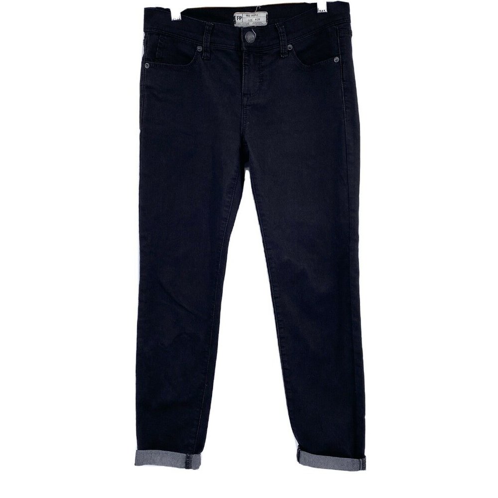 Free People skinny jeans size 26‎ black low-mid ris